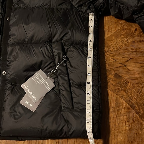 NWT Eddie Bauer extra large Stratuslite Down Faux Shearling Lined Hoodie Jacket - Picture 12 of 16